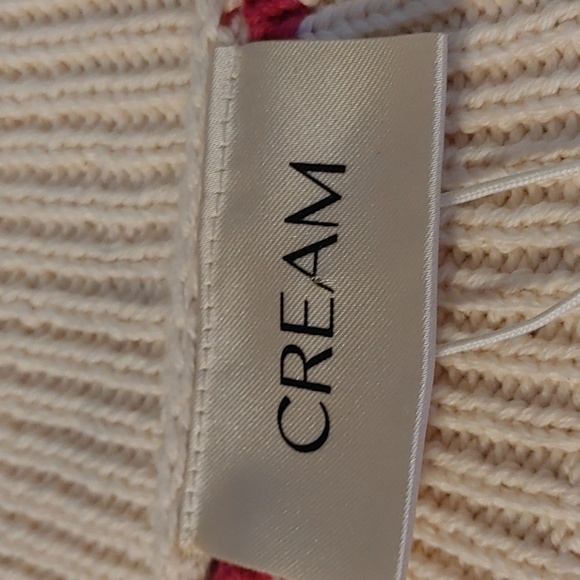 NWT CREAM MUKA FUCHSIA & IVORY STRIPE KNITTED PULLOVER SIZE SMALL - Picture 7 of 12